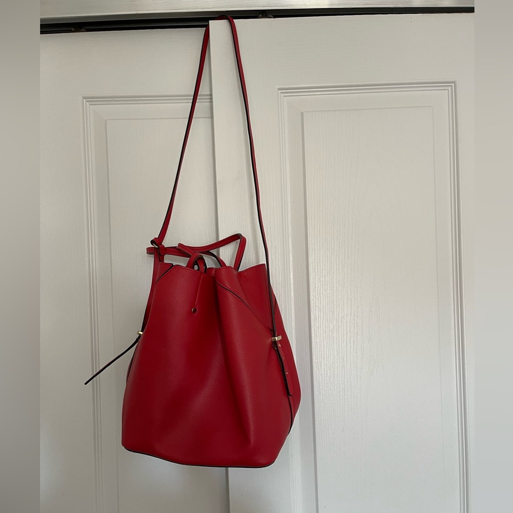 Zara red bucket bag